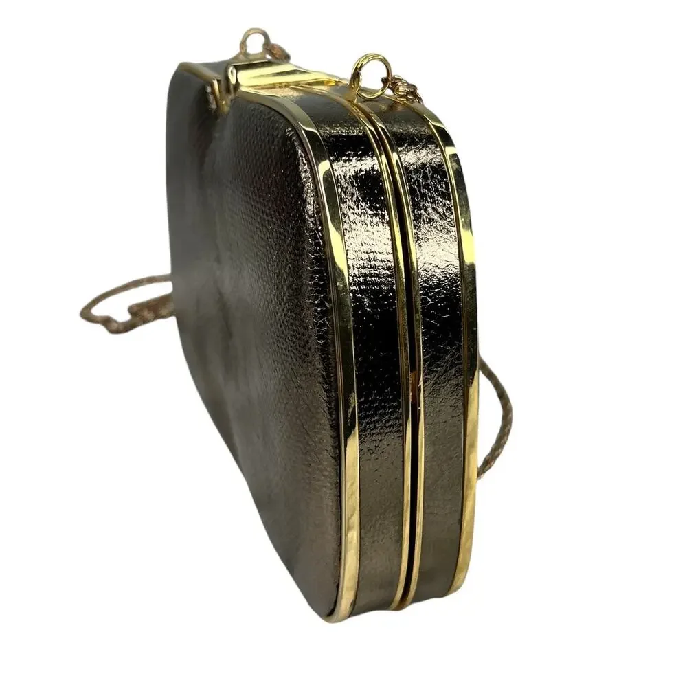 Le-Ann Gold Purse Clutch Crossbody Chain 7